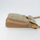 Christian Dior Honeycomb Canvas Shoulder Bag PVC Leather Beige Gold Auth ar13753-3