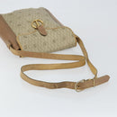 Christian Dior Honeycomb Canvas Shoulder Bag PVC Leather Beige Gold Auth ar13753-7