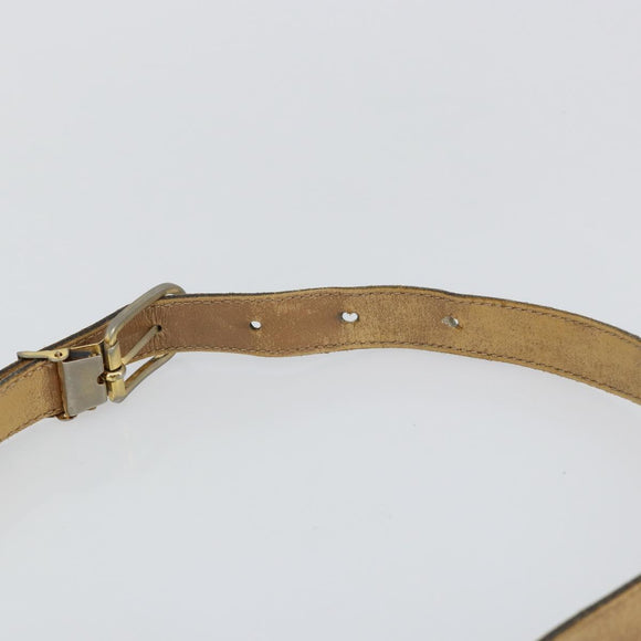 Christian Dior Honeycomb Canvas Shoulder Bag PVC Leather Beige Gold Auth ar13753