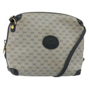 GUCCI Micro GG Canvas Bag PVC Leather Navy Gold 007 115 0093 Auth ar13754-1