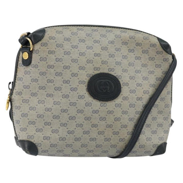 GUCCI Micro GG Canvas Bag PVC Leather Navy Gold 007 115 0093 Auth ar13754