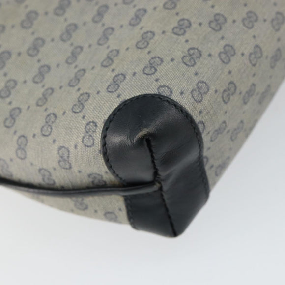 GUCCI Micro GG Canvas Bag PVC Leather Navy Gold 007 115 0093 Auth ar13754