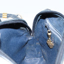 GUCCI Micro GG Canvas Bag PVC Leather Navy Gold 007 115 0093 Auth ar13754-21