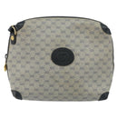 GUCCI Micro GG Canvas Bag PVC Leather Navy Gold 007 115 0093 Auth ar13754-13