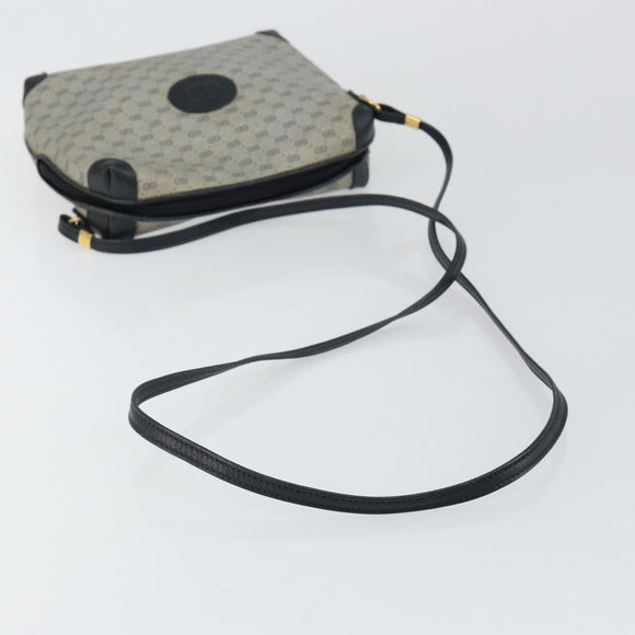 GUCCI Micro GG Canvas Bag PVC Leather Navy Gold 007 115 0093 Auth ar13754