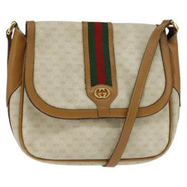 GUCCI Micro GG Supreme Web Sherry Line Bag PVC Beige 001 115 0914 Auth ar13755