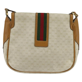 GUCCI Micro GG Supreme Web Sherry Line Bag PVC Beige 001 115 0914 Auth ar13755 - 0