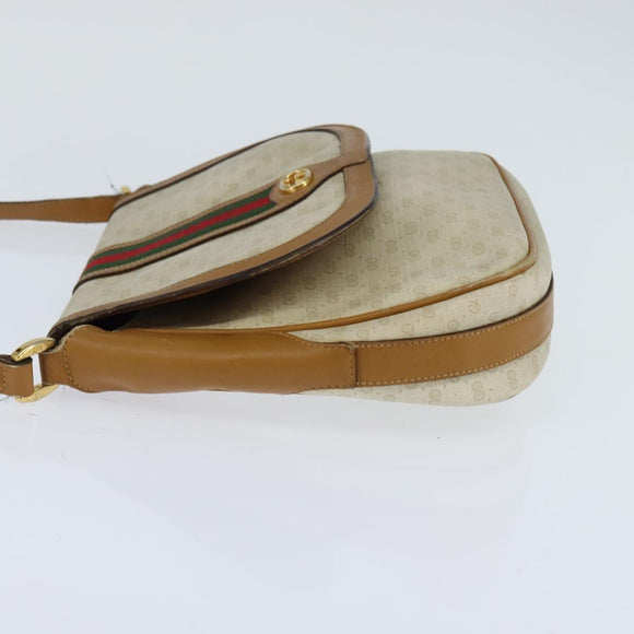 GUCCI Micro GG Supreme Web Sherry Line Bag PVC Beige 001 115 0914 Auth ar13755