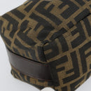FENDI Zucca Canvas Vanity Hand Bag Black Brown Auth ar13759-14