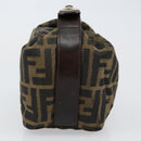 FENDI Zucca Canvas Vanity Hand Bag Black Brown Auth ar13759-4