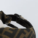 FENDI Zucca Canvas Vanity Hand Bag Black Brown Auth ar13759-6