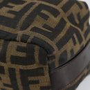 FENDI Zucca Canvas Vanity Hand Bag Black Brown Auth ar13759-8