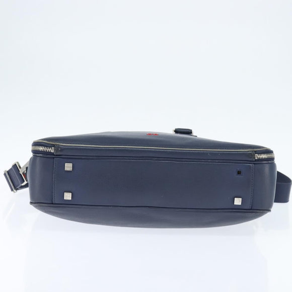 Christian Dior Business Bag Leather 2ways Navy Silver Auth ar13763