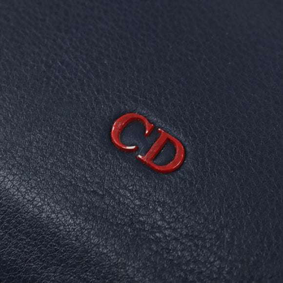 Christian Dior Business Bag Leather 2ways Navy Silver Auth ar13763