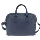 Christian Dior Business Bag Leather 2ways Navy Silver Auth ar13763-2