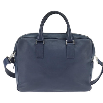 Christian Dior Business Bag Leather 2ways Navy Silver Auth ar13763 - 0