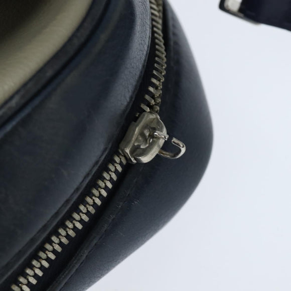 Christian Dior Business Bag Leather 2ways Navy Silver Auth ar13763