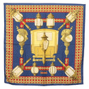 HERMES Carre 90 Scarf ""FEUX DE ROUTE"" Silk Blue Auth ar13764-1