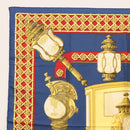 HERMES Carre 90 Scarf ""FEUX DE ROUTE"" Silk Blue Auth ar13764-2