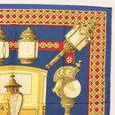 HERMES Carre 90 Scarf ""FEUX DE ROUTE"" Silk Blue Auth ar13764-3