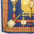 HERMES Carre 90 Scarf ""FEUX DE ROUTE"" Silk Blue Auth ar13764-4