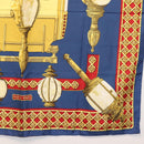 HERMES Carre 90 Scarf ""FEUX DE ROUTE"" Silk Blue Auth ar13764-5