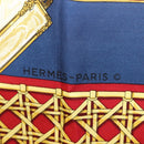 HERMES Carre 90 Scarf ""FEUX DE ROUTE"" Silk Blue Auth ar13764-6