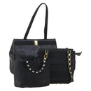 Salvatore Ferragamo Vala Bag Leather Canvas 3 Set Black Auth ar13765-1