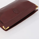 CARTIER Must Line Clutch Bag Leather 3 Set Bordeaux Black beige Auth ar13766-14