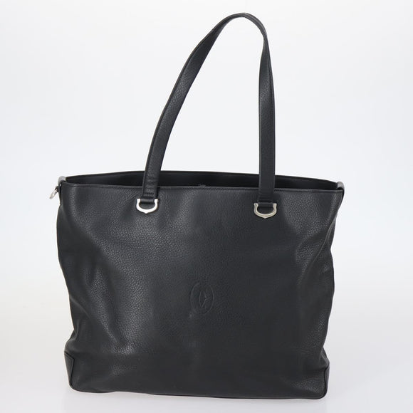 CARTIER Must Line Clutch Bag Leather 3 Set Bordeaux Black beige Auth ar13766