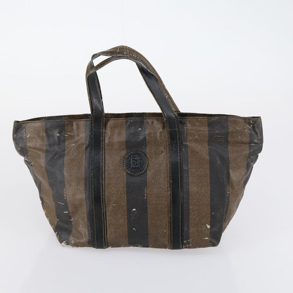 FENDI Pecan Bag Canvas Coated Canvas 3 Set Black Brown Auth ar13768