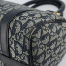 Christian Dior Trotter Canvas Mini Boston Bag Navy Gold Auth ar13772-15