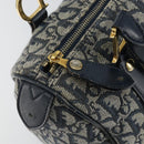 Christian Dior Trotter Canvas Mini Boston Bag Navy Gold Auth ar13772-10