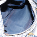 Christian Dior Trotter Canvas Mini Boston Bag Navy Gold Auth ar13772-11