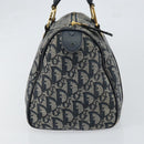 Christian Dior Trotter Canvas Mini Boston Bag Navy Gold Auth ar13772-3