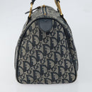 Christian Dior Trotter Canvas Mini Boston Bag Navy Gold Auth ar13772-4