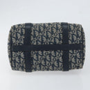 Christian Dior Trotter Canvas Mini Boston Bag Navy Gold Auth ar13772-5