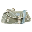 Christian Dior Trotter Canvas Shoulder Bag Light Blue Silver Auth ar13773-1