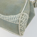 Christian Dior Trotter Canvas Shoulder Bag Light Blue Silver Auth ar13773-15