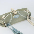 Christian Dior Trotter Canvas Shoulder Bag Light Blue Silver Auth ar13773-6