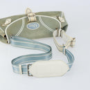 Christian Dior Trotter Canvas Shoulder Bag Light Blue Silver Auth ar13773-7