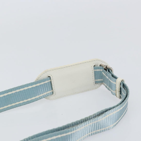 Christian Dior Trotter Canvas Shoulder Bag Light Blue Silver Auth ar13773