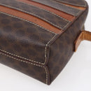 CELINE Macadam Canvas Shoulder Bag PVC Leather Brown Gold Auth ar13775-10