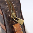 CELINE Macadam Canvas Shoulder Bag PVC Leather Brown Gold Auth ar13775-14