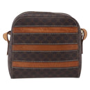 CELINE Macadam Canvas Shoulder Bag PVC Leather Brown Gold Auth ar13775-3