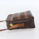 CELINE Macadam Canvas Shoulder Bag PVC Leather Brown Gold Auth ar13775-4