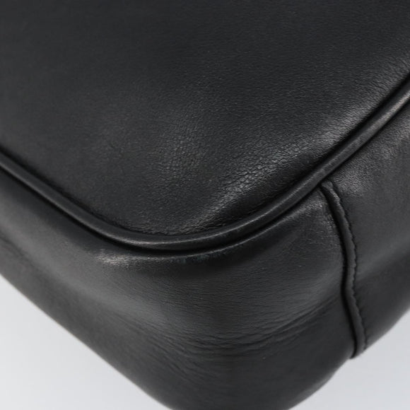 GUCCI Bamboo Shoulder Bag Leather Black Silver 001 1638 Auth ar13776