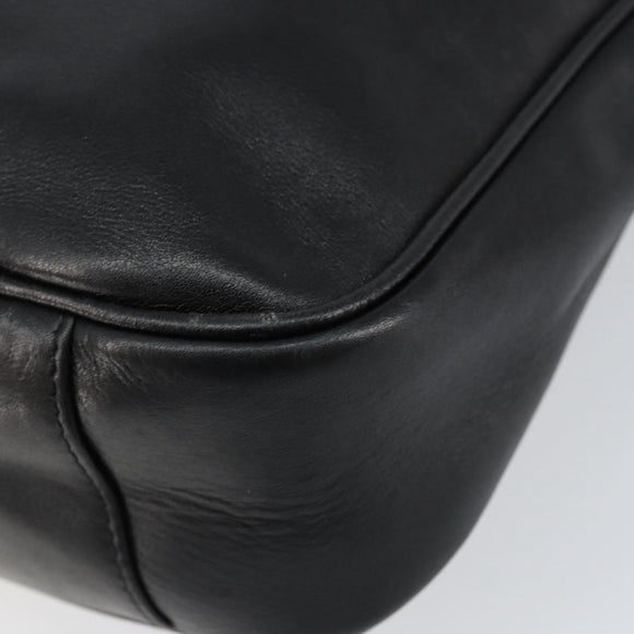 GUCCI Bamboo Umhängetasche Leder Schwarz Silber 001 1638 Auth ar13776