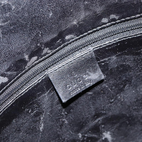 GUCCI Bamboo Umhängetasche Leder Schwarz Silber 001 1638 Auth ar13776