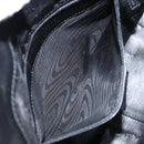 GUCCI Bamboo Shoulder Bag Leather Black Silver 001 1638 Auth ar13776-11